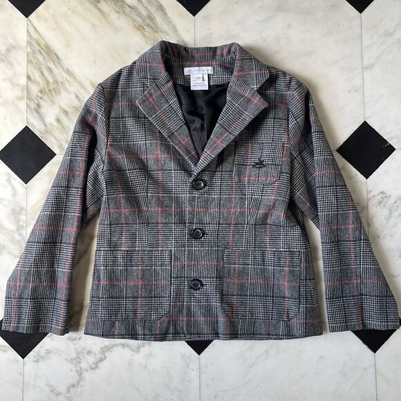 Vintage Charabia Kid’s Glen Plaid Jacket - Picture 1 of 10